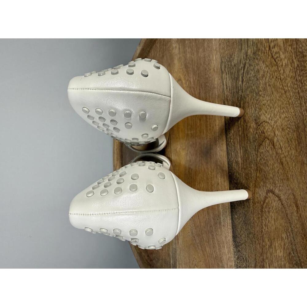 French Connection White Studded Pointed Toe Heels Size US 9.5 NWB - Picture 5 of 12
